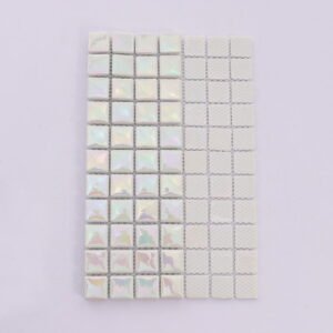 Piastrelle a mosaico in vetro – bianco, quadrato, in vetro riciclato, per pavimenti