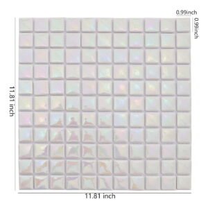 Piastrelle a mosaico in vetro – bianco, quadrato, in vetro riciclato, per pavimenti