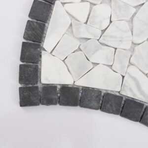 Piastrelle a mosaico in pietra naturale – bianco / nero, a ciottoli, per pavimenti