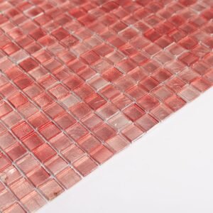 Glasmosaikfliesen – Rosa, Quadrate, für Wände