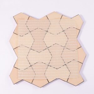 Paarse geometrische wandmozaïektegel van roestvrij staal met 3D-reliëf