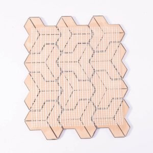 Roségullfarget 3D-speilmosaikk av rustfritt stål i chevronmønster