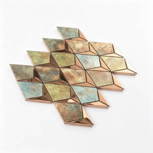 Mosaïque en acier inoxydable – en losange, pour mur
