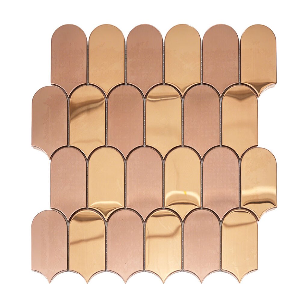 Piastrelle a mosaico in metallo – oro rosa / dorato – BJ-02AC121D99AF