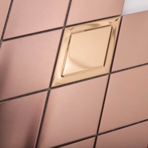 Metallmosaikfliesen – Roségold, Rauten, für Fliesenspiegel – BJ-A796342E5915