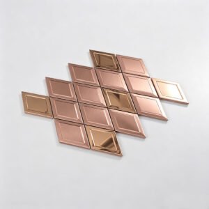 Roze gouden roestvrijstalen mozaïektegel met diamantpatroon