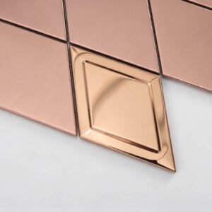 Metallmosaikfliesen – Roségold, Rauten, für Fliesenspiegel – BJ-A796342E5915