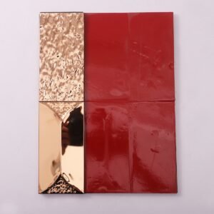 Roségouden 3D-mozaïektegel met plakrug voor wanddecoratie