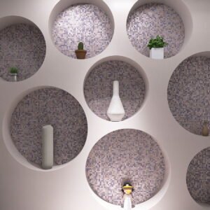 Piastrelle a mosaico in vetro – viola, formato mini