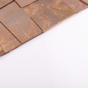 Mosaikfliesen – Kupferfarben, Quadrate, 3D-Struktur, für Fliesenspiegel – BJ-264DA773B030