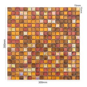 Glasmosaikfliesen – Goldfarben / Braun / Mehrfarbig, mit Goldfolie