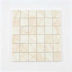 Mosaico quadrado de mármore branco com veios dourados para paredes de duche