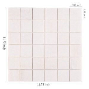 Marmormosaikfliesen – Weiß, Quadrate, 2 x 2, für Duschen