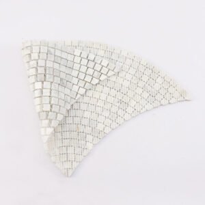 Mosaico de mármol – blanco, abanico, para suelo