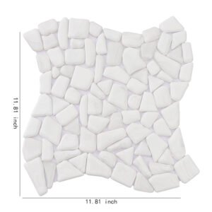 Mosaico de vidrio – blanco, guijarro, para suelo