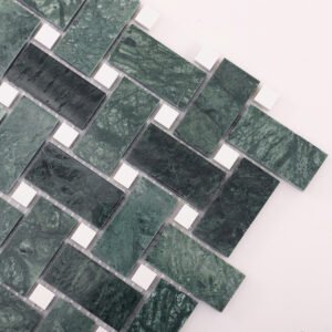 Marmormosaikfliesen – Verde, Grün, Flechtmuster