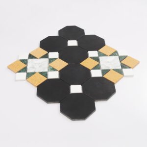 Marmormosaikfliesen – Mehrfarbig, geometrisches Muster, für Böden
