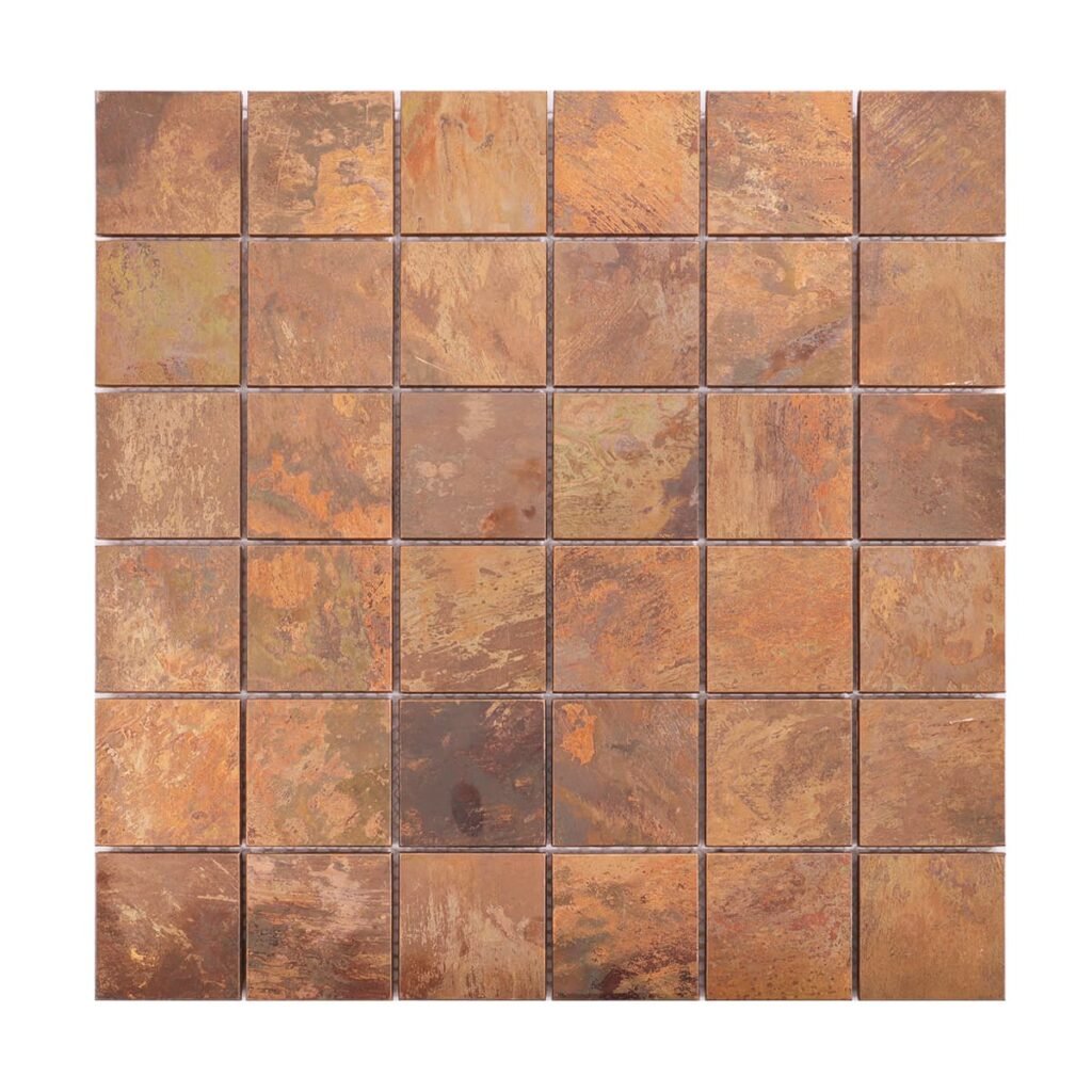 Metallmosaikfliesen – Kupferfarben, Quadrate – BJ-4823FB41151E