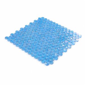 Piastrelle a mosaico in vetro – acquamarina / blu, rotondo, iridescente, per piscina