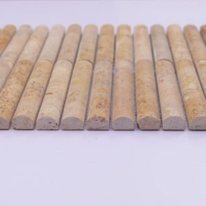 Travertinmosaikfliesen – Beige, gerillt, 3D-Struktur