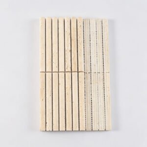 Piastrelle a mosaico in travertino – beige, formato mini, scanalato, per pareti