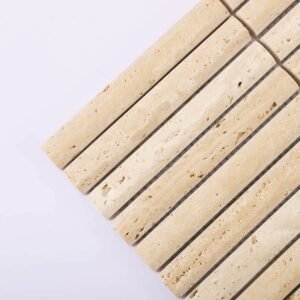 Mosaïque en travertin – beige, linéaire, adouci, pour crédence