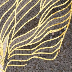 Astratto grigio e oro di vetro di montagna piastrelle di mosaico per parete del bagno