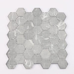 Piastrelle a mosaico in marmo – Nero Marquina, nero, esagonale, per pavimenti