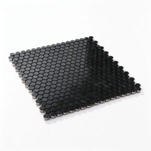 Mosaico de aluminio – negro, hexagonal, formato mini