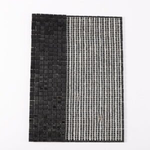 Mini mosaico quadrado de vidro aquoso preto para cozinhas e pavimentos de duche