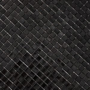 Mini mosaico quadrado de vidro aquoso preto para cozinhas e pavimentos de duche