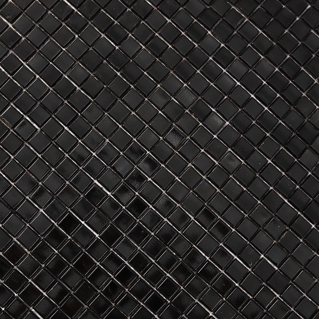 Glossy surface pattern of black mini glass mosaic tiles