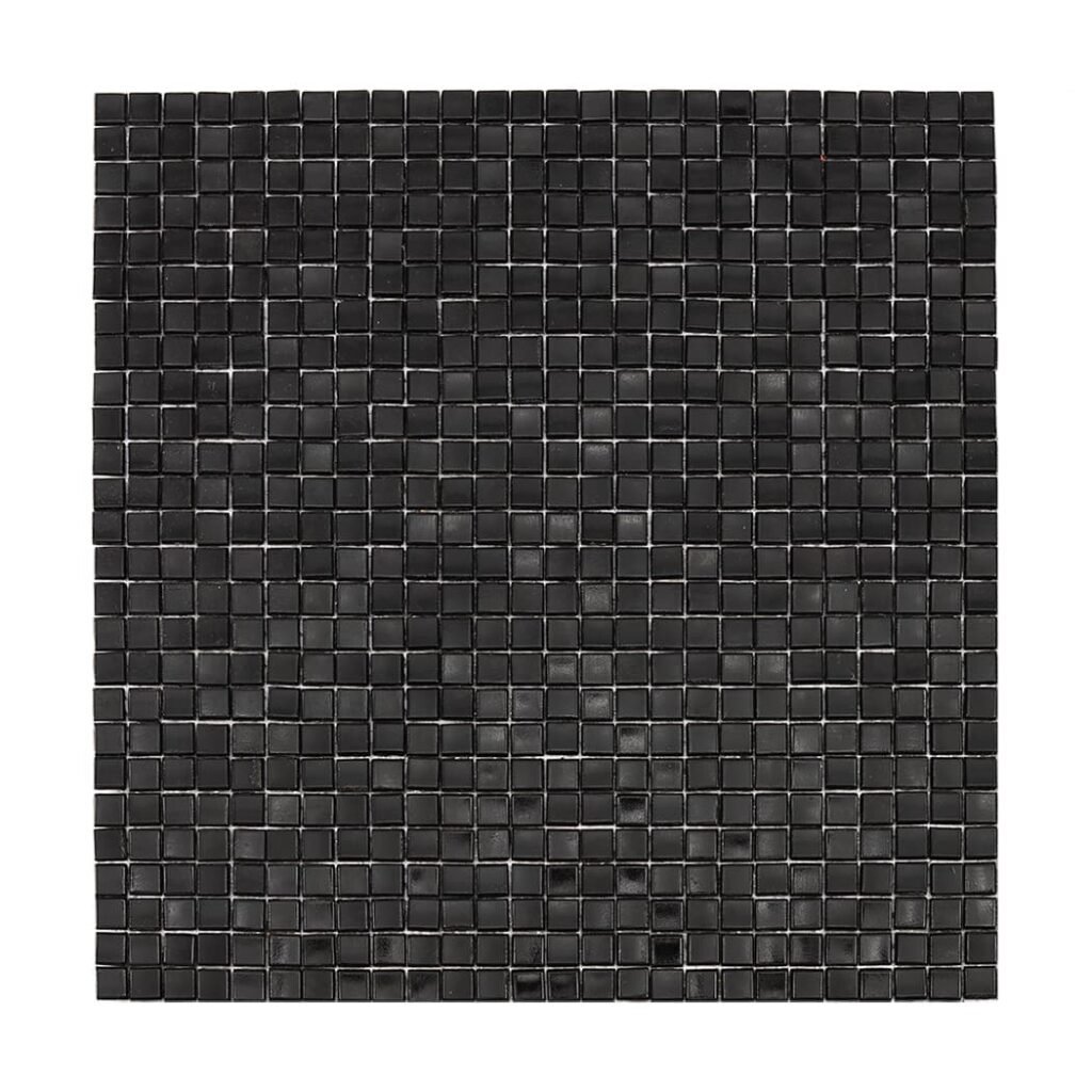 Mini mosaico quadrado de vidro aquoso preto para cozinhas e pavimentos de duche