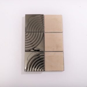 Mosaikfliesen aus Edelstahl – Schwarz, Quadrate, Spiegeloptik