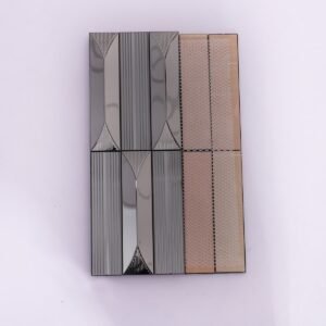 Mosaico de acero inoxidable – negro, lineal, para pared