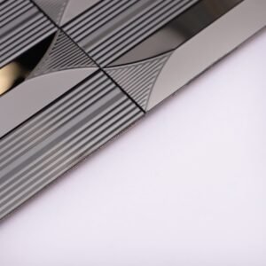 Mosaico de acero inoxidable – negro, lineal, para pared