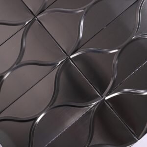Mosaïque en acier inoxydable – noir, ondulé, pour mur