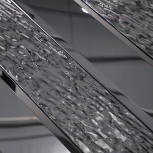 Mosaikfliesen aus Edelstahl – Schwarz, Metroformat, für Fliesenspiegel