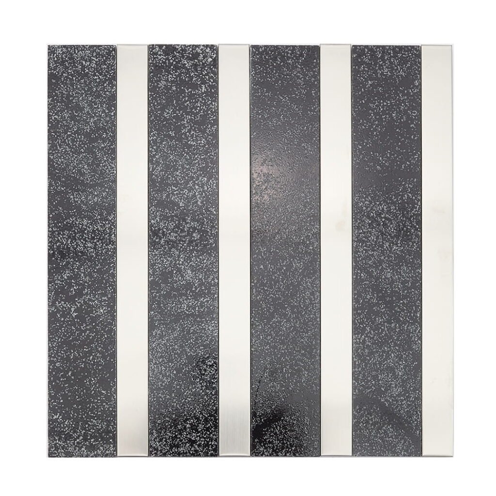 Mosaico de acero inoxidable – negro / plateado