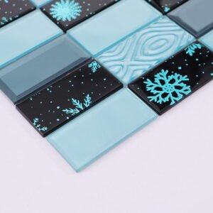 Mosaico de vidrio – negro / azul