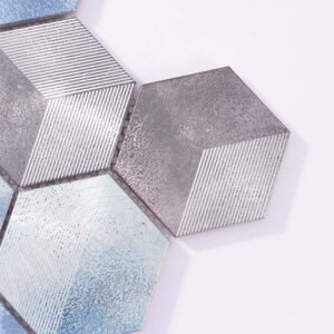 Mosaikfliesen aus Aluminium – Grau / Blau, Sechsecke, für Wände
