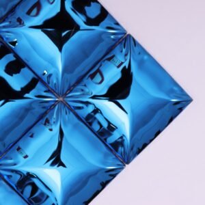 Mosaico metálico 3D azul espelhado de alto brilho para parede