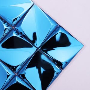 Mosaikfliesen aus Edelstahl – Blau, 3D-Struktur