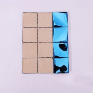 Mosaikfliesen aus Edelstahl – Blau, 3D-Struktur