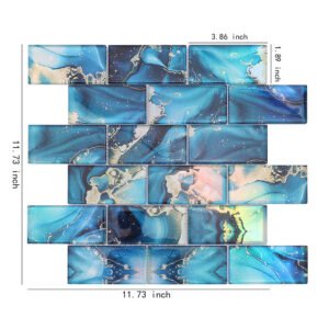 Mosaico de vidrio – azul, formato metro, rectangular, para pared