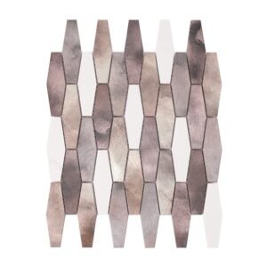 Bronze and silver tone diamond aluminum mosaic front view