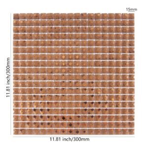 Mosaico quadrado castanho em vidro espelhado cristalino com lapidação em diamante de 13 faces