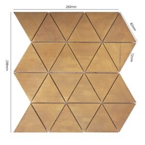 Mosaico metálico triangular de latão escovado
