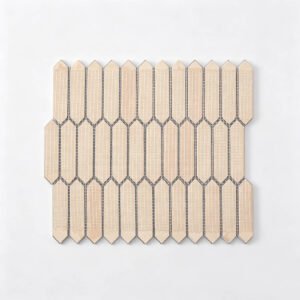 Mosaikfliesen aus Aluminium – längliche Sechsecke, gebürstet