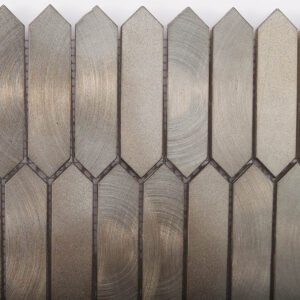 Mosaikfliesen aus Aluminium – längliche Sechsecke, gebürstet